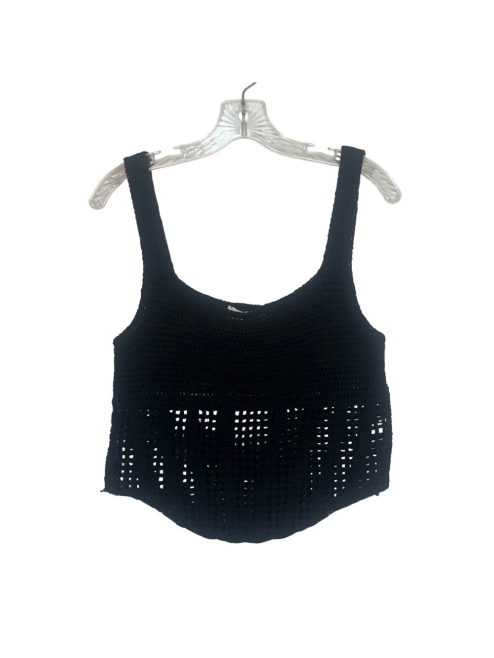 Rebellion‎ Crochet Tank Top Womens Large Black New WOT Summer